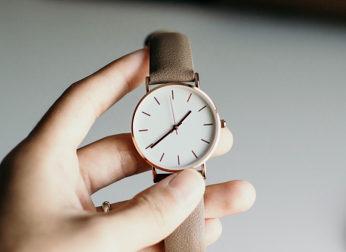 Minimalist leather strap watch