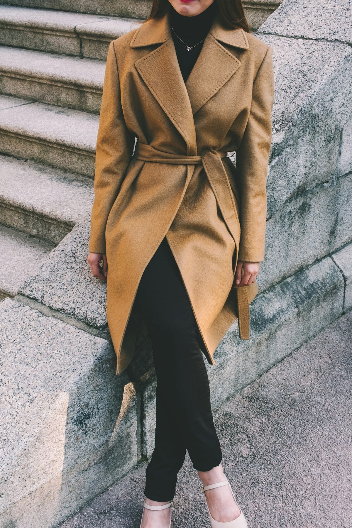 Camel wool blend overcoat
