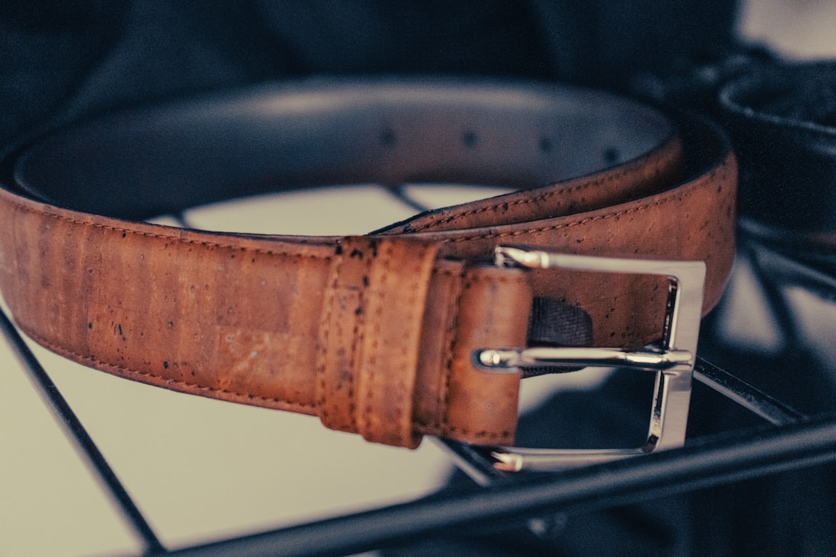 Black Italian leather belt with silver buckle