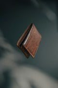 Minimalist brown leather bifold wallet